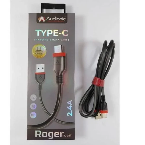 Audionic Roger Type-C Data Cable RO-33T | Type-C Charging & Data Transfer Cable | Durable USB Cable